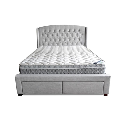 Norah 4-Drawer Wing Upholstered Bed Frame