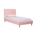 Rio Upholstered Bed Frame With Wooden Legs In Grey Colour