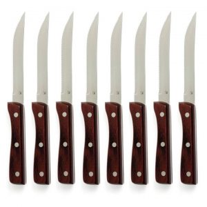 Tablekraft Pakkawood Pointed Steak Knife Set of 8 Jumbo