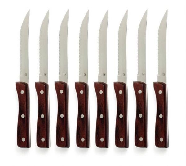 Tablekraft Pakkawood Pointed Steak Knife Set of 8 Jumbo