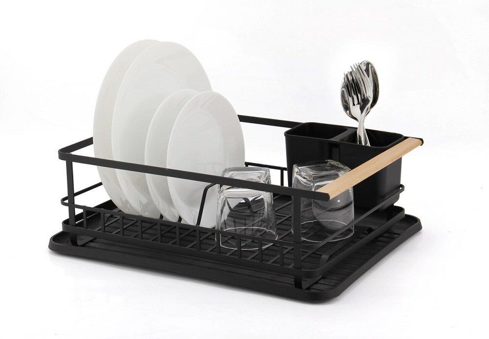 Classica Ombra Black and Wood Dish Rack