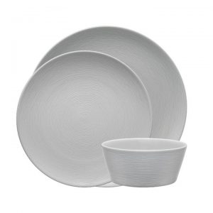 Noritake Grey on Grey Swirl 12 Piece Dinner Set