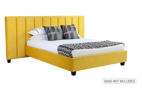 Panelled Custom Upholstered Bed And Wide Headboard