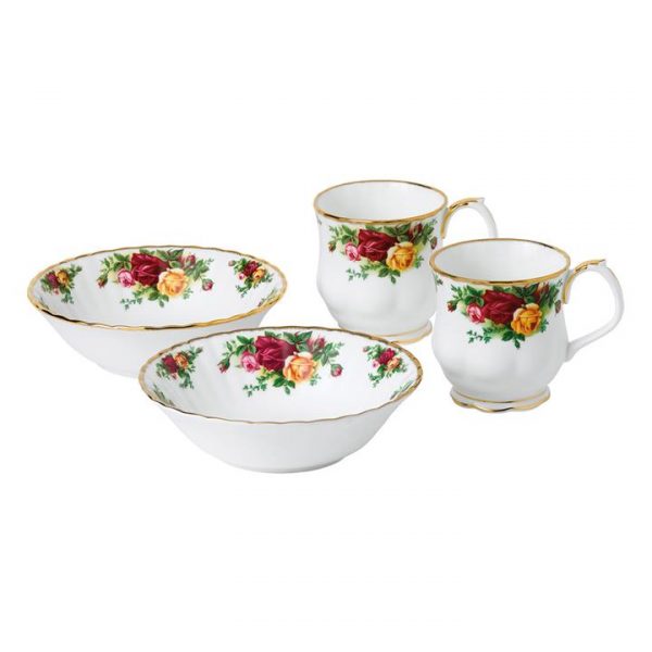 Royal Albert Old Country Roses Mug & Bowl Set of 4